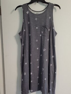 Sonoma Charcoal Gray Sleeveless Star Print Mini Dress